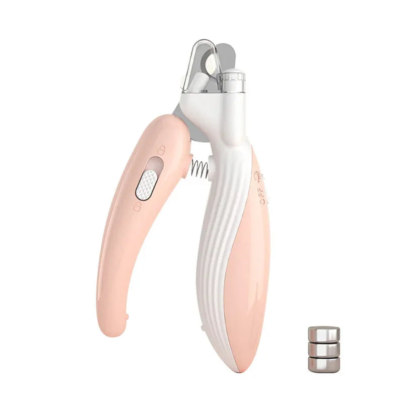 Pet nail clippers LED electric blue LED all colors flat lay