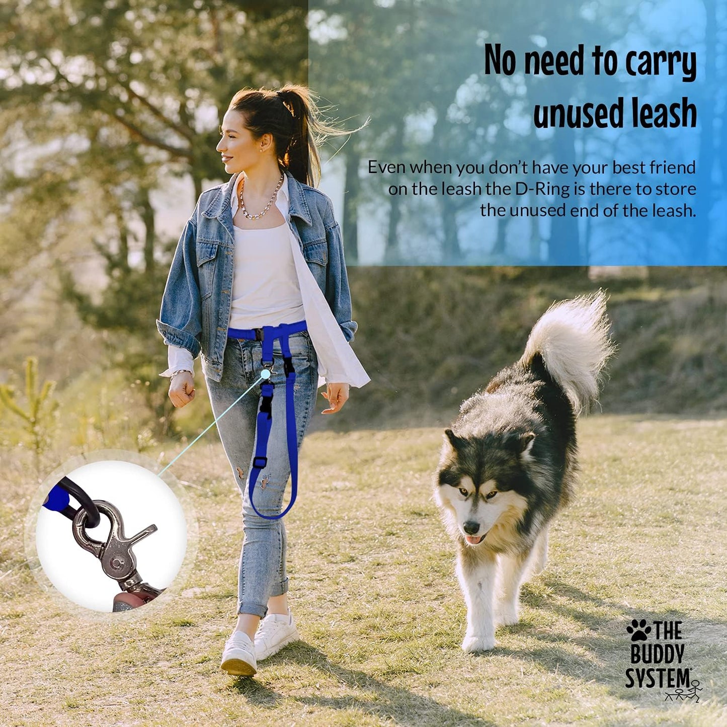 Hands free dog leash for running worn by jogger with large dog