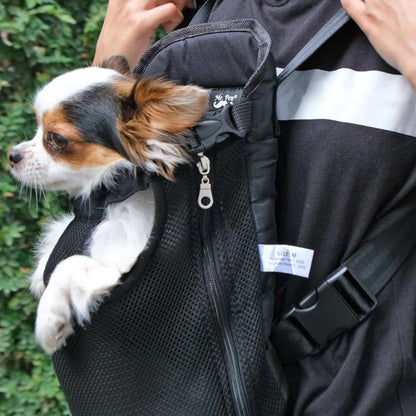 Dog carrier backpack up to 12 lbs adjustable shoulder straps detail