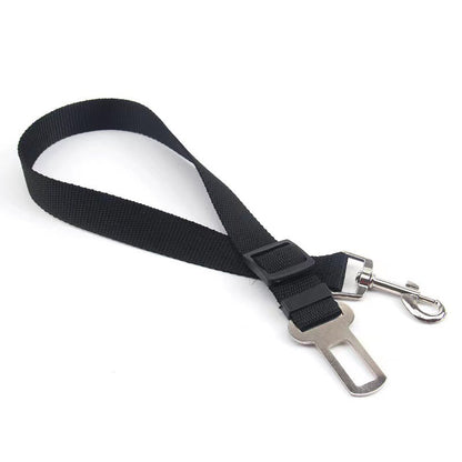 Retractable dog safety belt car all five colors flat lay