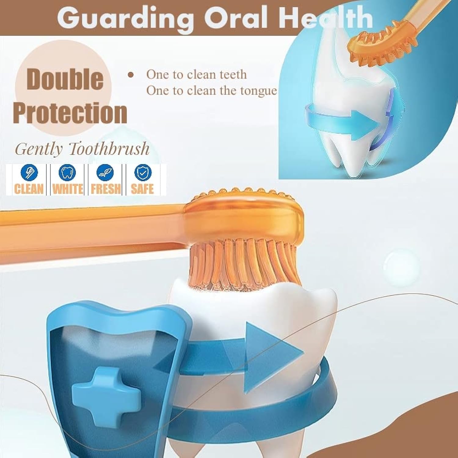 Silicone pet toothbrush set full package contents laid flat