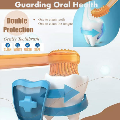 Silicone pet toothbrush set full package contents laid flat
