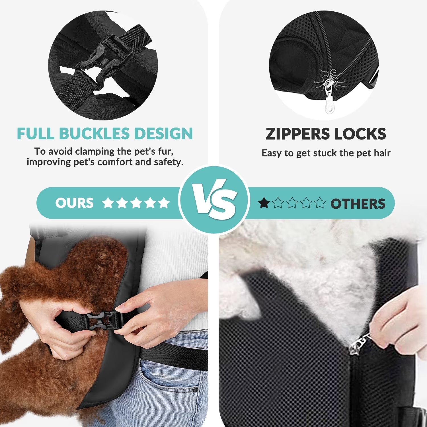 Pet carrier backpack small dogs black lightweight travel adventure