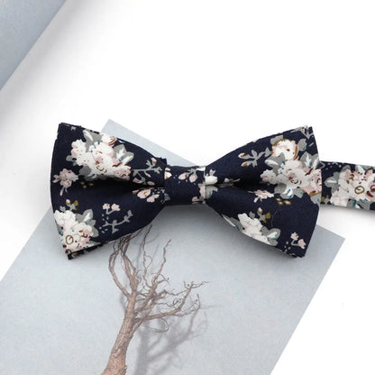 Family matching bow tie set sizes for kids adults and pets flat lay