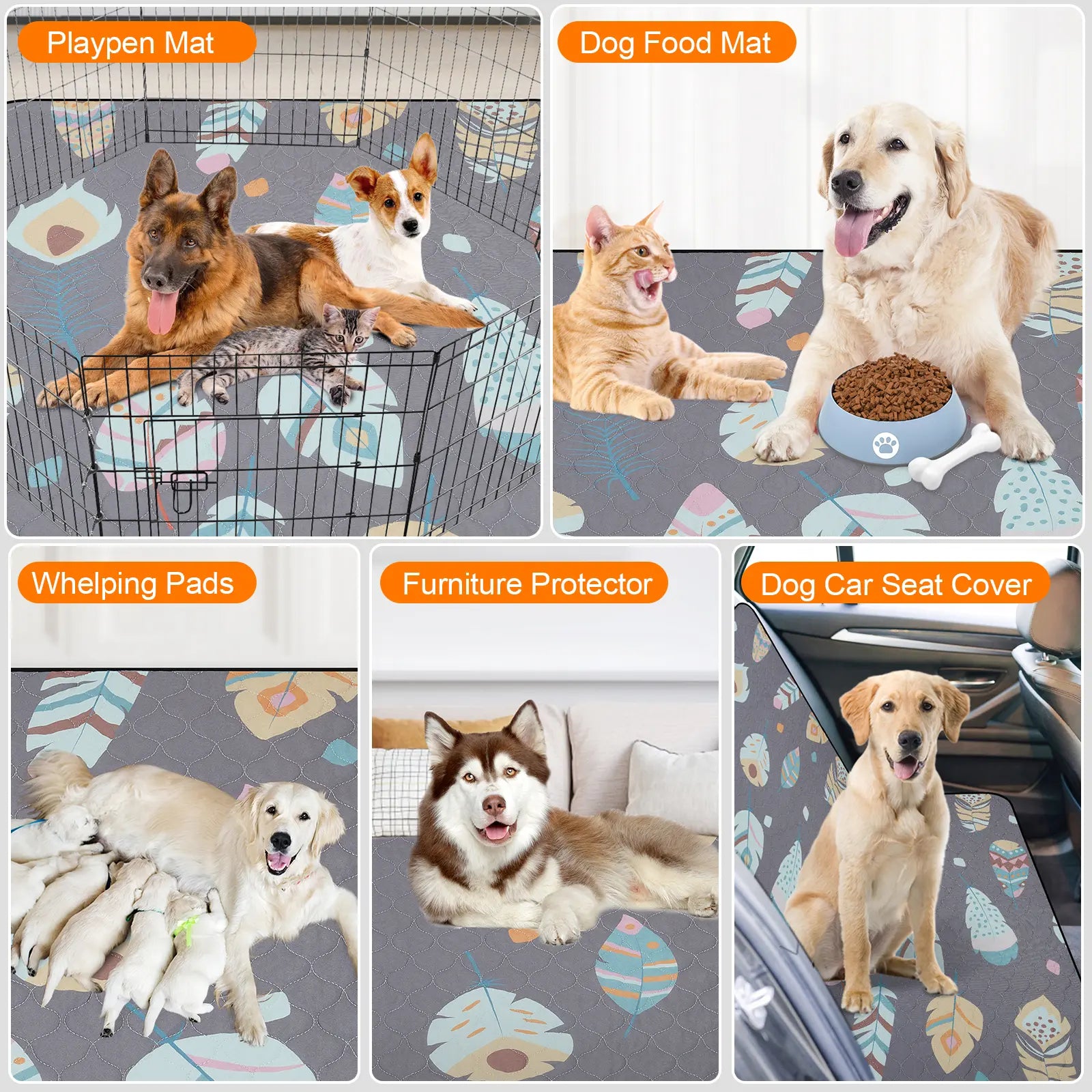 Washable puppy pads waterproof anti-slip bottom layer close up