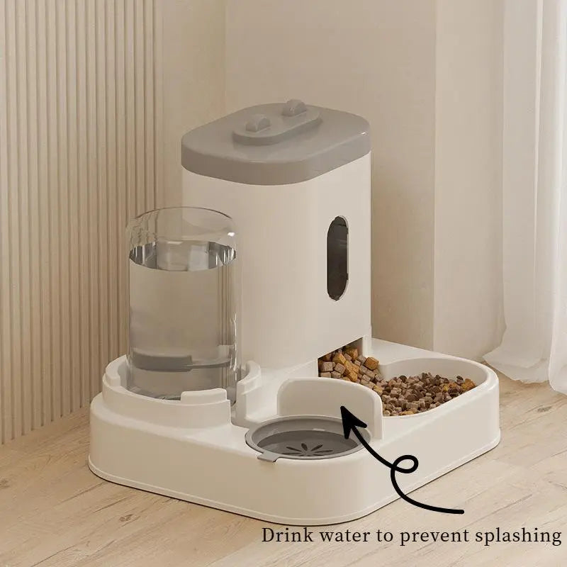 Automatic Cat & Dog Feeder, 2 in 1 Automatic Cat & Dog Feeder & Water Dispenser Combination Kit, Pet Cat & Dog Gravity Feeder, Large Capacity Washable