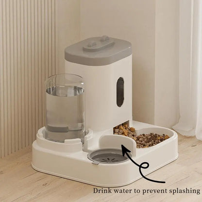 Automatic Cat & Dog Feeder, 2 in 1 Automatic Cat & Dog Feeder & Water Dispenser Combination Kit, Pet Cat & Dog Gravity Feeder, Large Capacity Washable