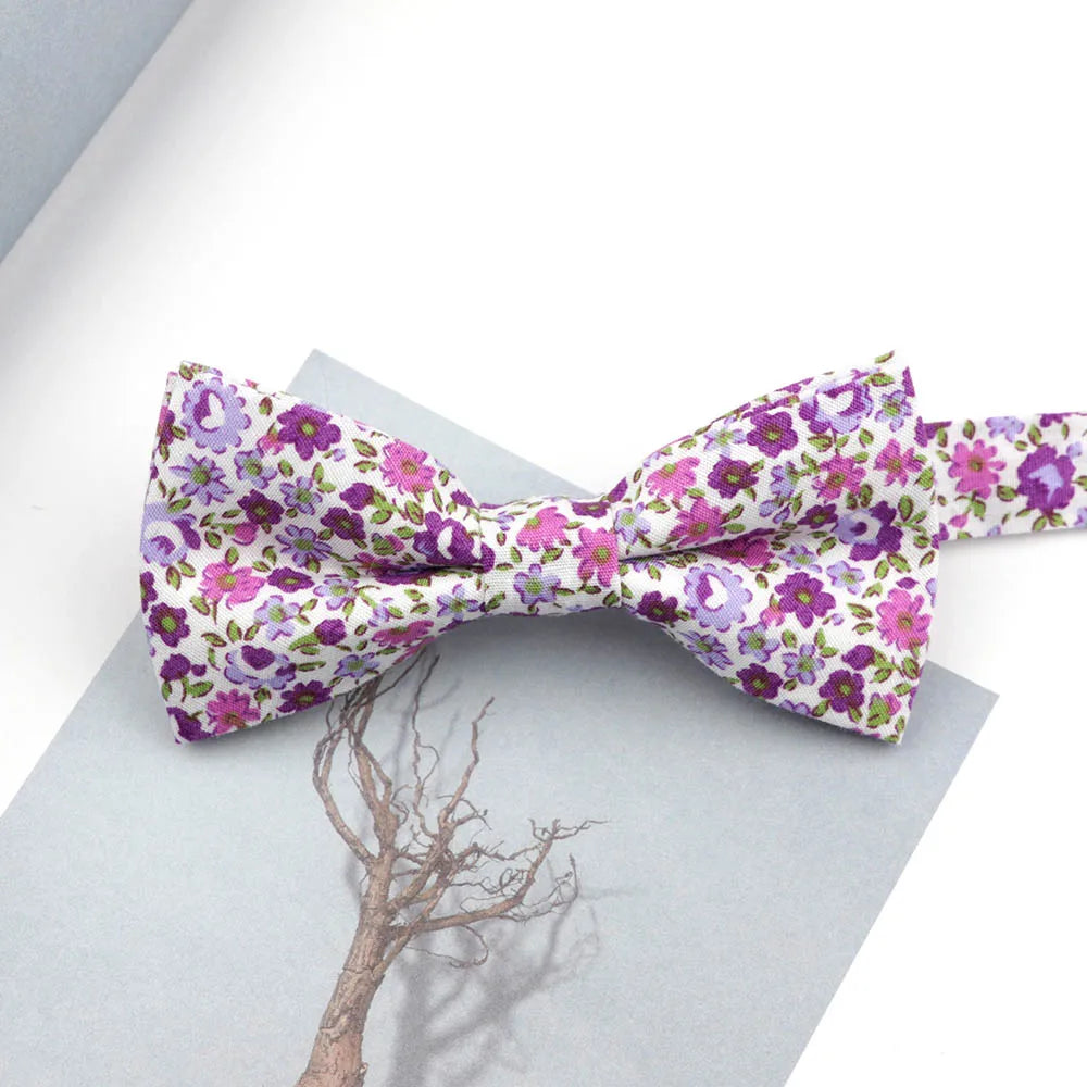 Family matching bow tie set sizes for kids adults and pets flat lay