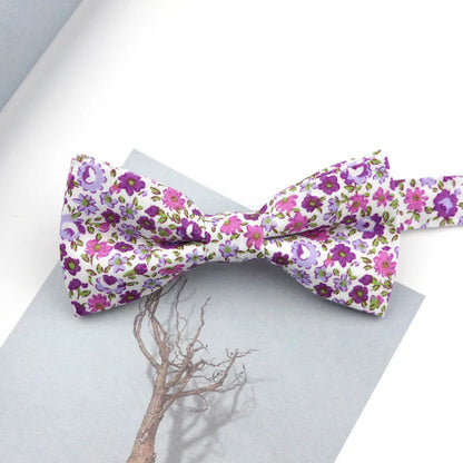 Family matching bow tie set sizes for kids adults and pets flat lay