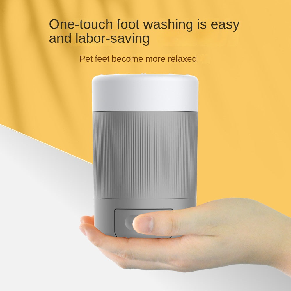 Portable dog paw cleaner cup grey and orange both colors together