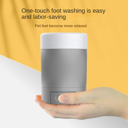 Portable dog paw cleaner cup grey and orange both colors together