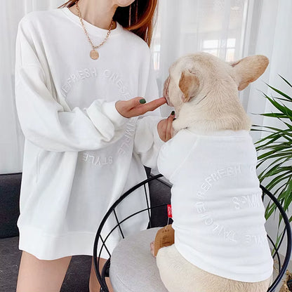 2025 Embroidered Letter Sweatshirt for Puppy Cat and Mommy Pet Clothing Parent Mother and Dog Outfits Matching Dog Owner Sweater