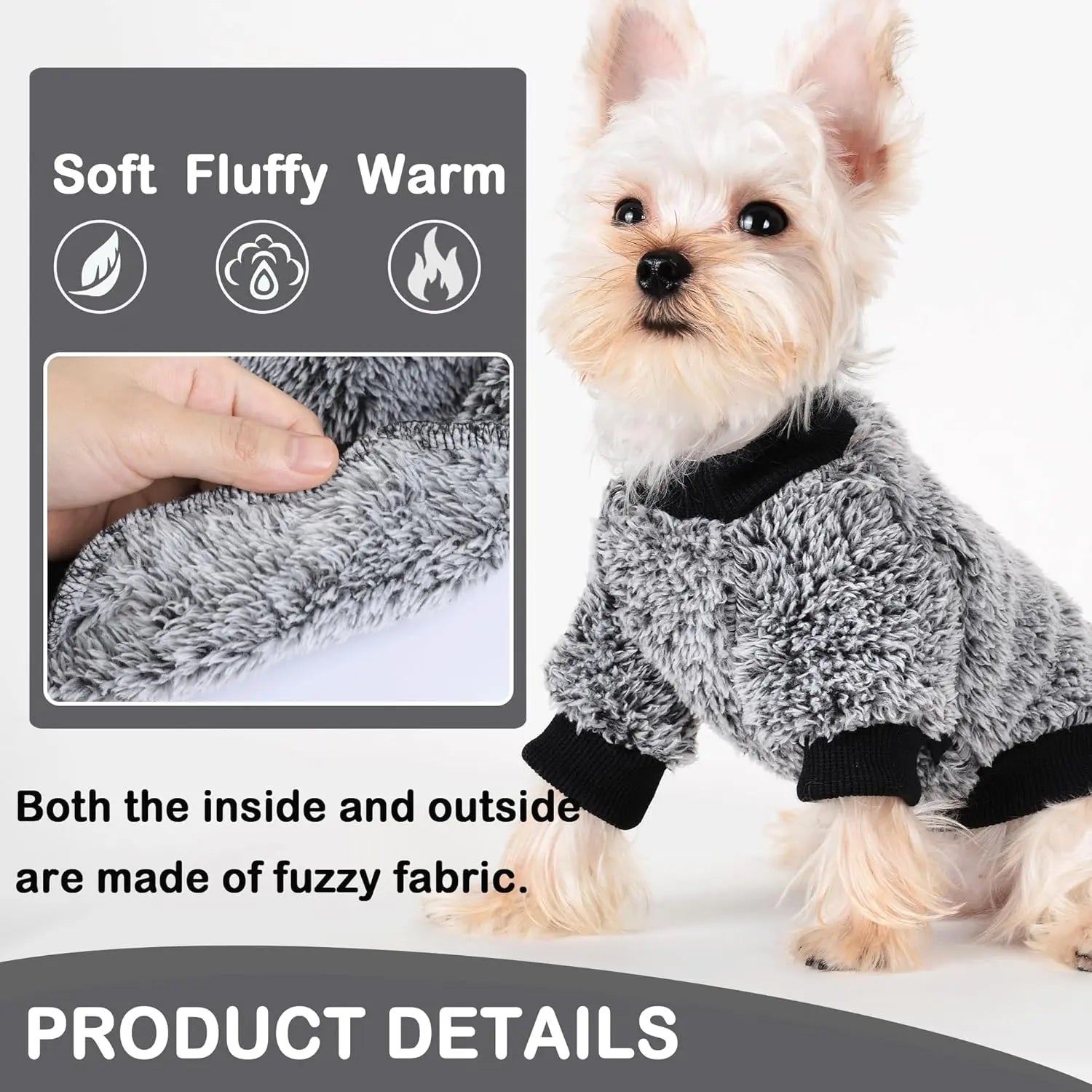 Dog Sweater - Dog Winter Clothes - Fleece Dog Sweater -Sweaters for Small...