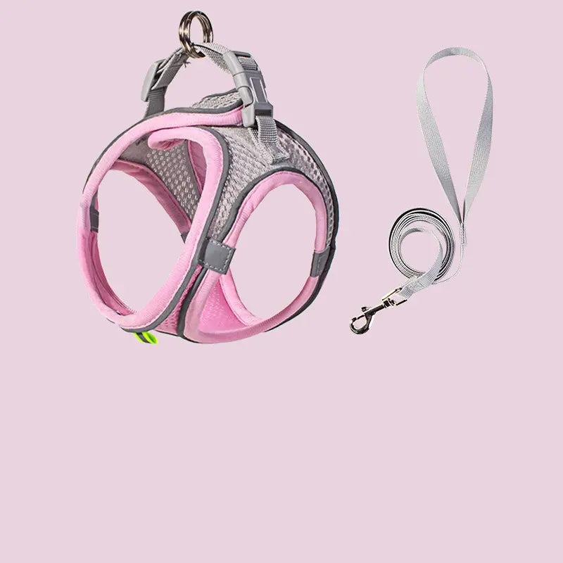 Cat harness and leash escape proof all sizes green gray flat lay