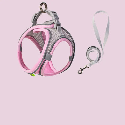Cat harness and leash escape proof all sizes green gray flat lay