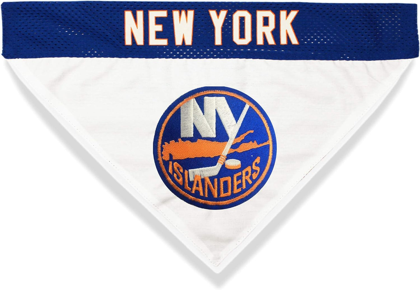 NHL New York Islanders dog bandana small medium size flat lay