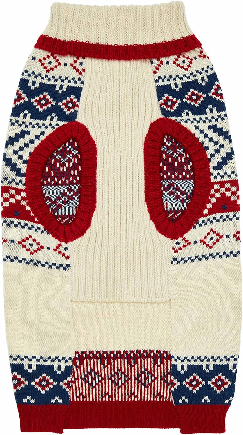 Large dog christmas sweater creamy white back length 16 inch fit guide