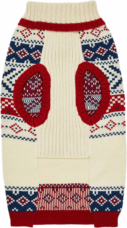 Large dog christmas sweater creamy white back length 16 inch fit guide