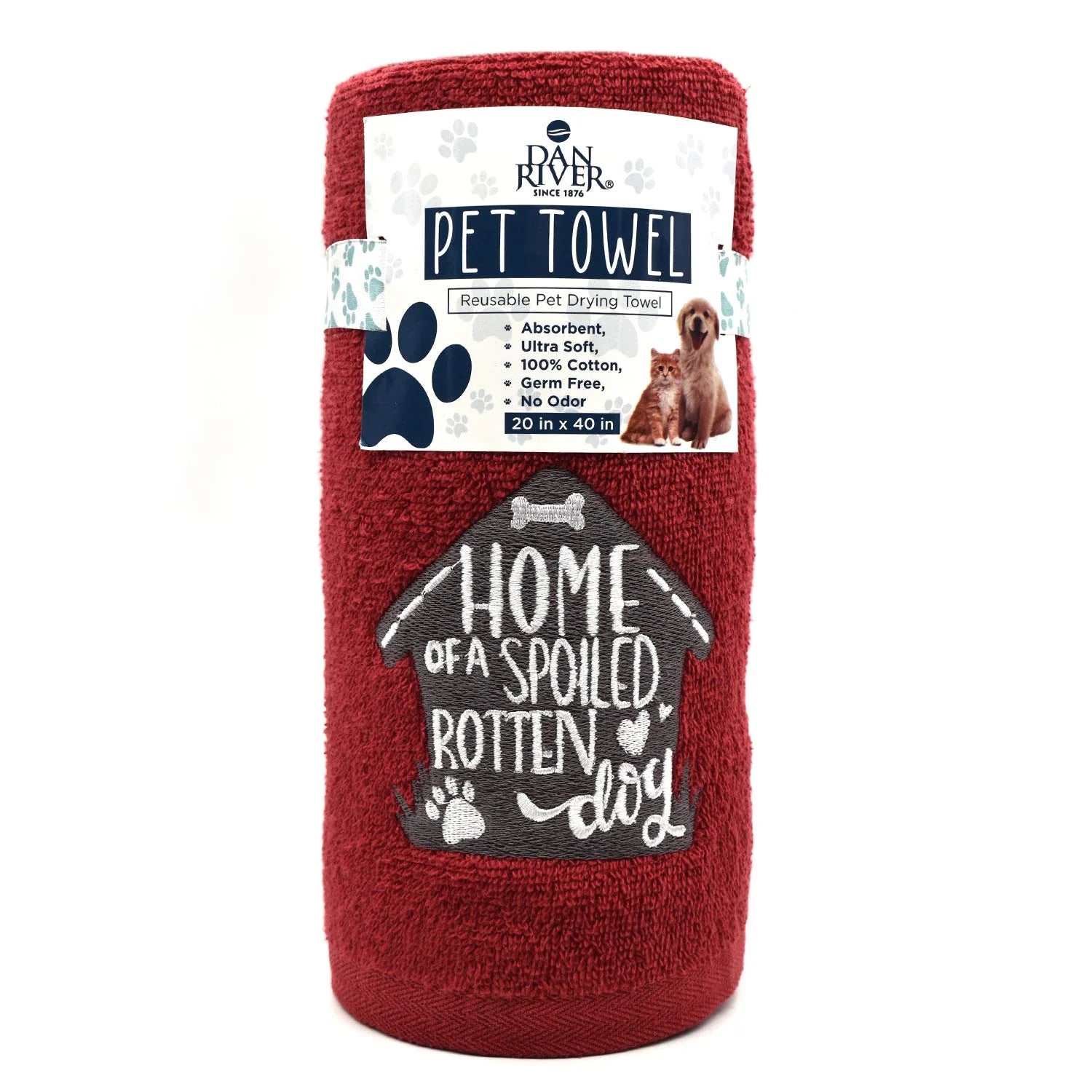 Soft absorbent dog towel salsa color used after bath drying dog