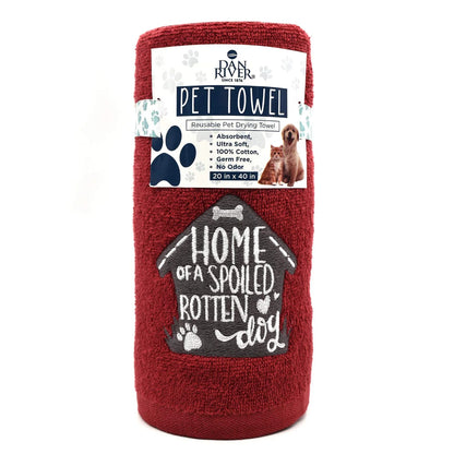 Soft absorbent dog towel salsa color used after bath drying dog
