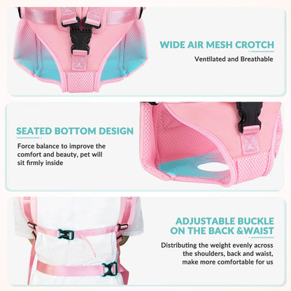 Pet carrier backpack small dogs adjustable straps buckle close up