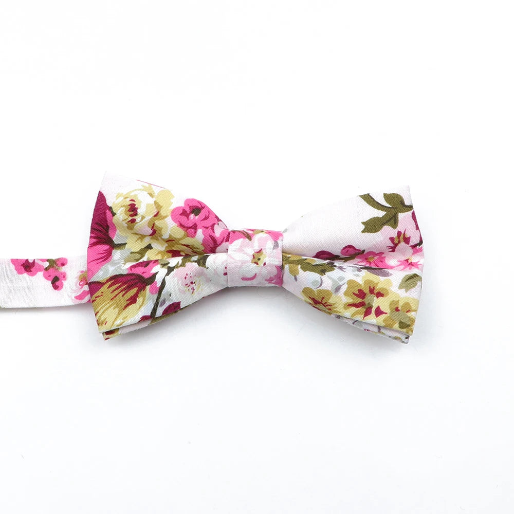 Family matching bow tie set sizes for kids adults and pets flat lay