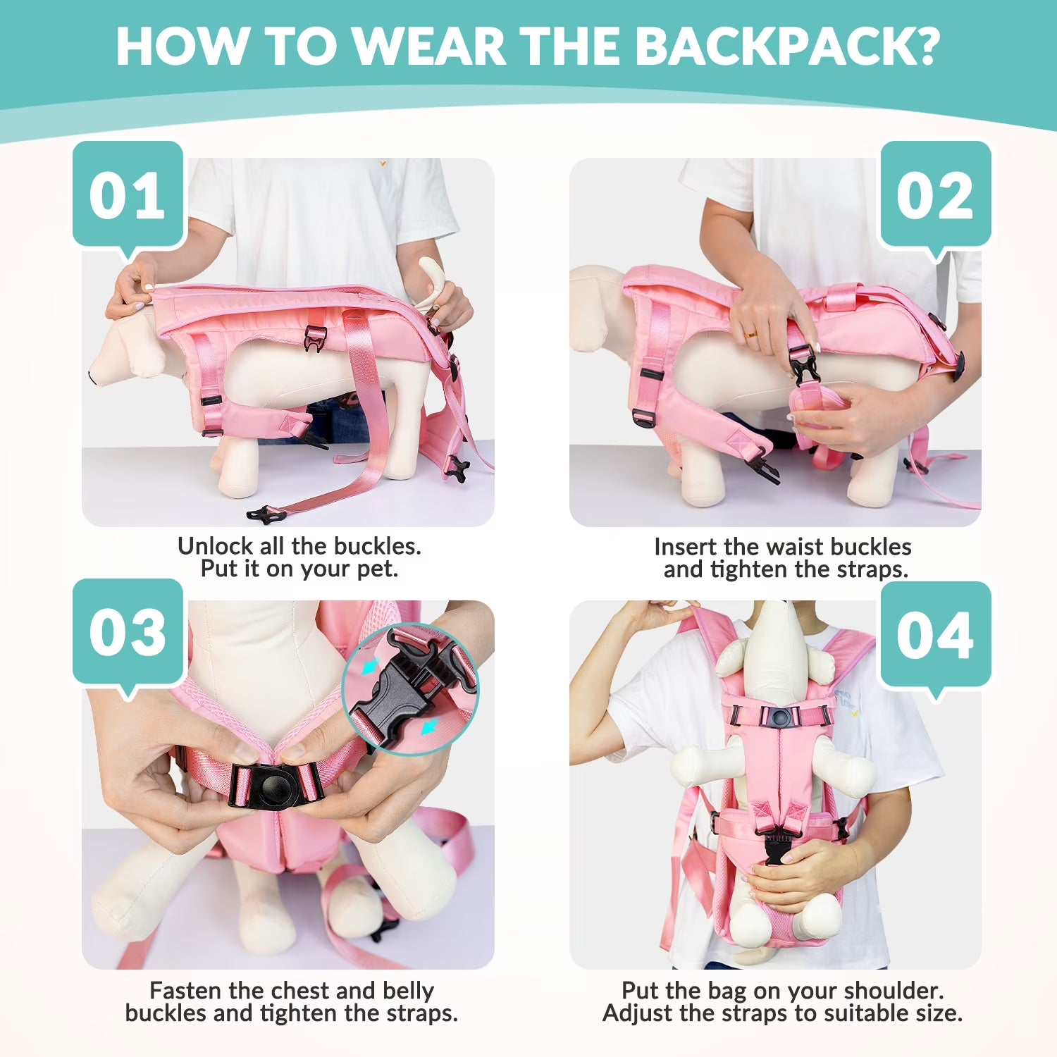 Pet carrier backpack small dogs dog inside ventilated compartment