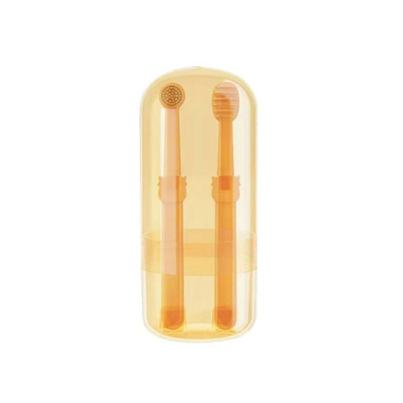 Silicone pet toothbrush set full package contents laid flat