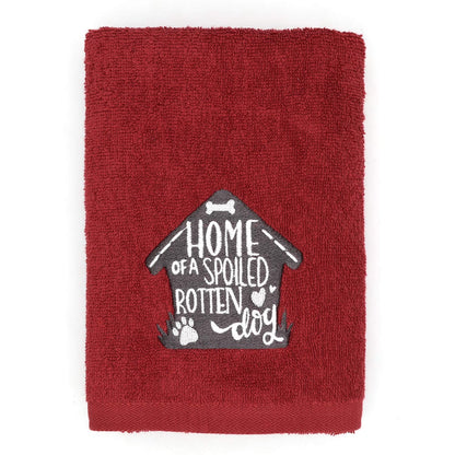 Soft absorbent dog towel salsa cotton fabric close up texture