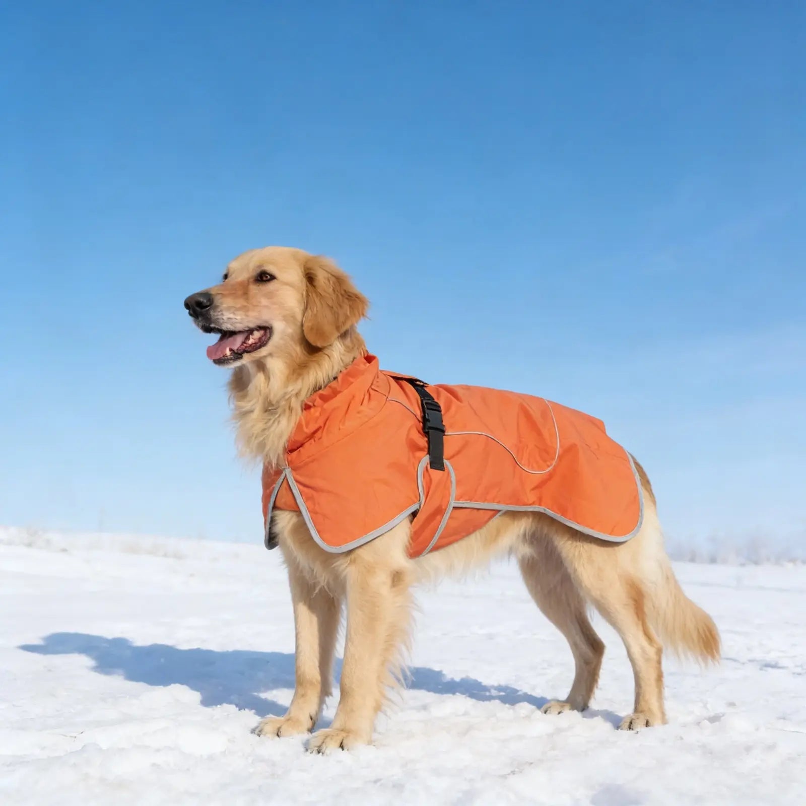 Winter reflective dog coat large breed full body fit view