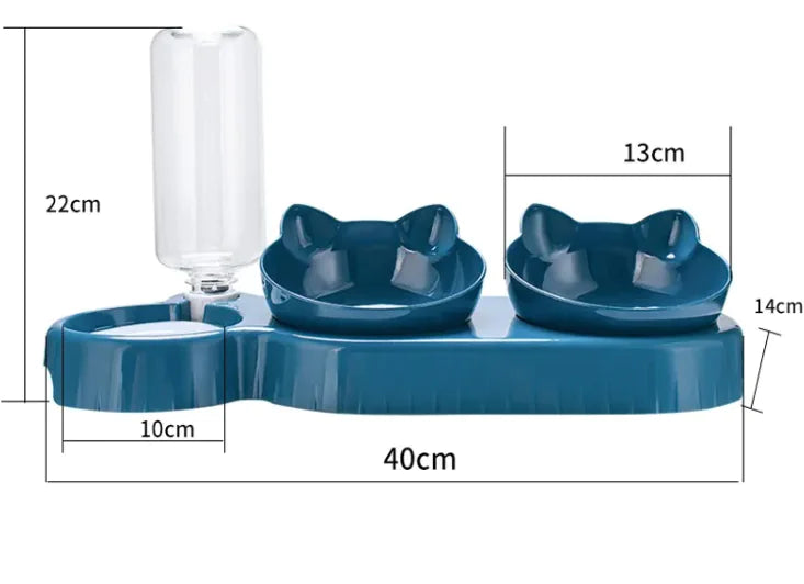 3-in-1 Tilted Cat Bowl Set
