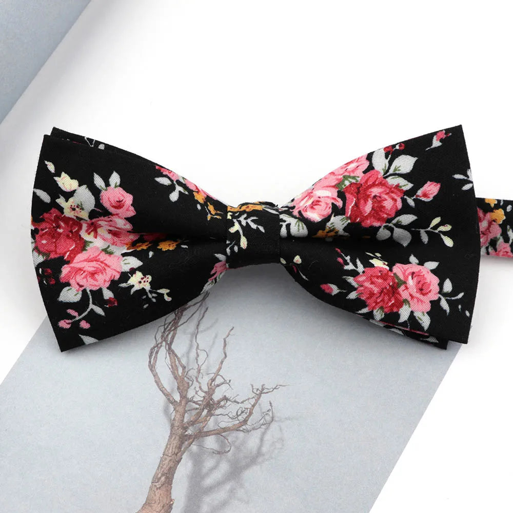 Family matching bow tie set sizes for kids adults and pets flat lay