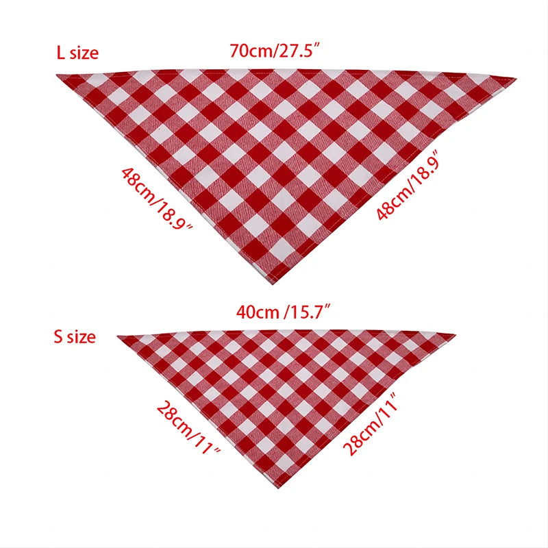 Pet dog bandana saliva towel classic plaid multiple colors together