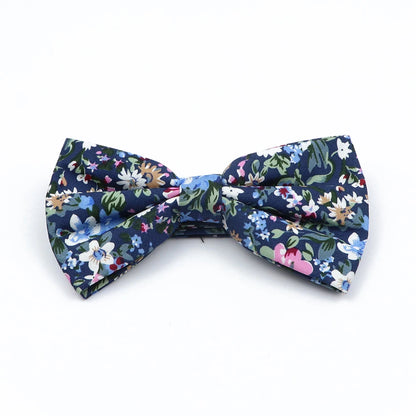 Family matching bow tie set sizes for kids adults and pets flat lay