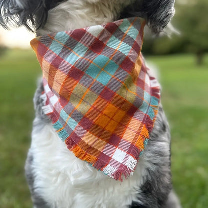 Fall Sunset Nights Scrunchie Fringe Dog Bandana