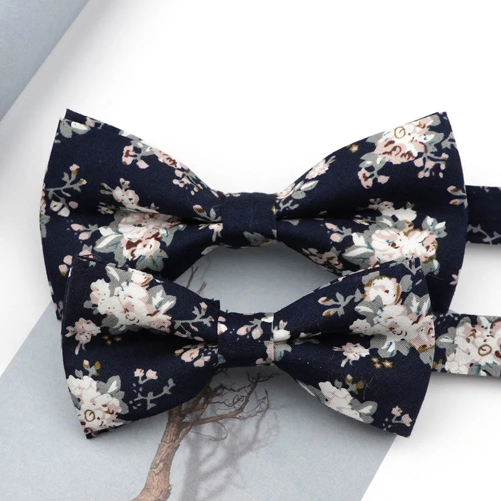 Family matching bow tie set sizes for kids adults and pets flat lay