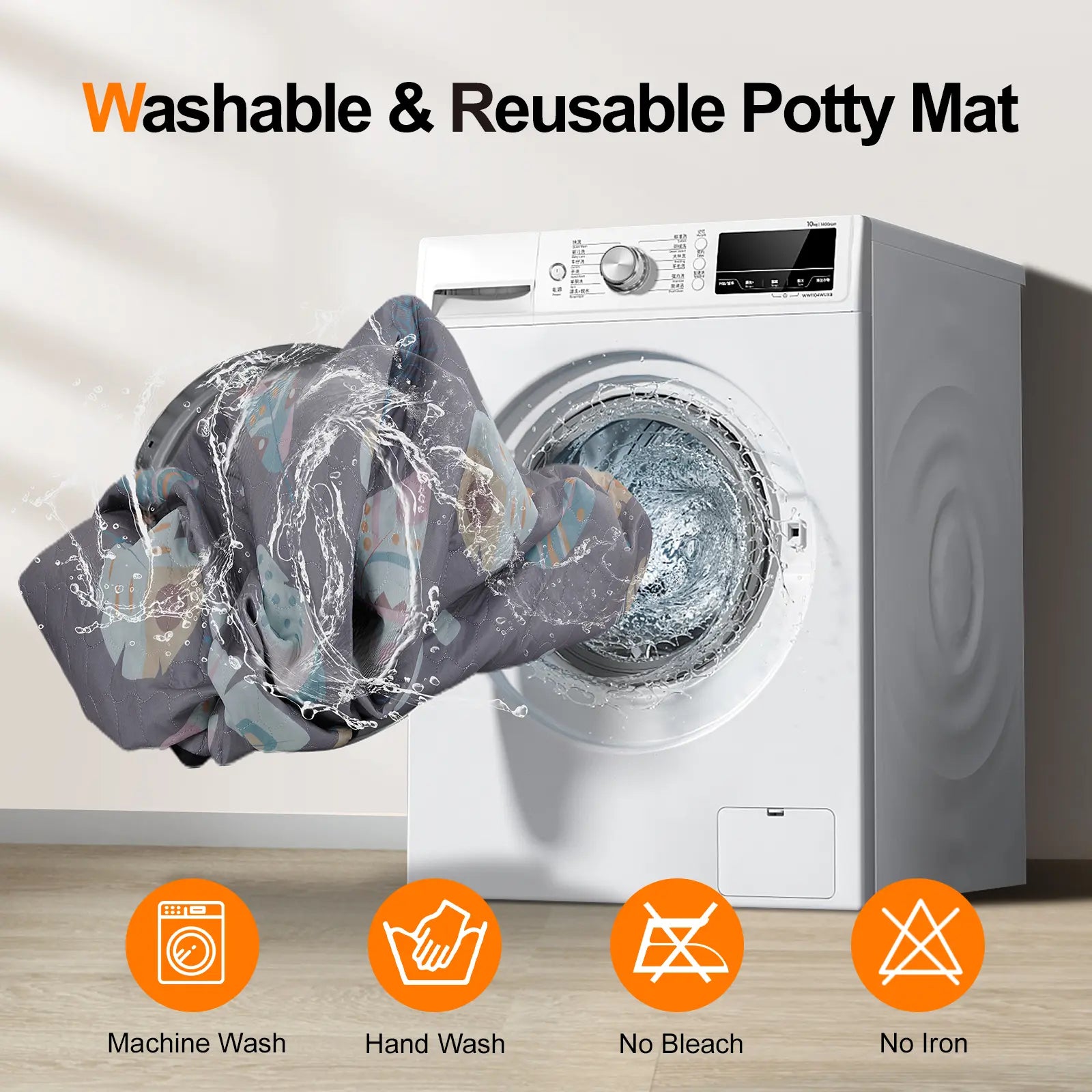 Washable puppy pads waterproof non-slip 18x24 4 pack front view