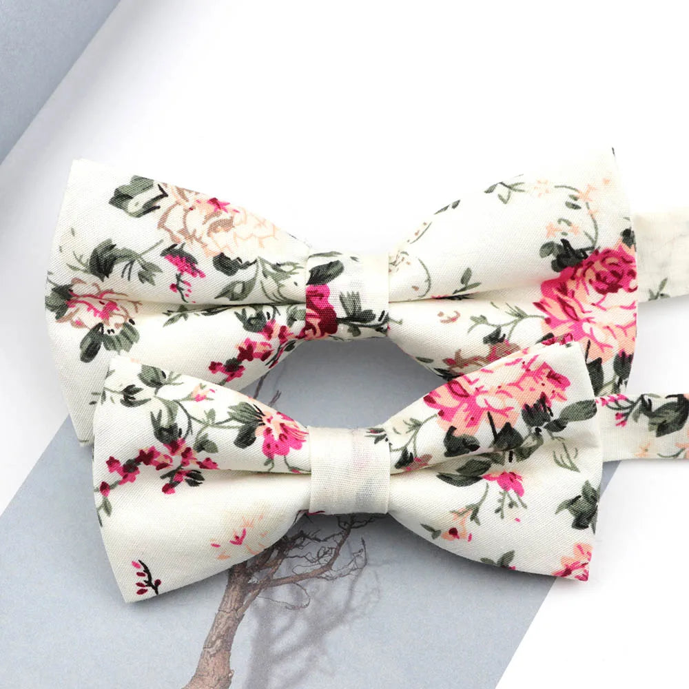 Family matching bow tie set sizes for kids adults and pets flat lay