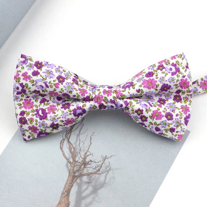 Family matching bow tie set sizes for kids adults and pets flat lay