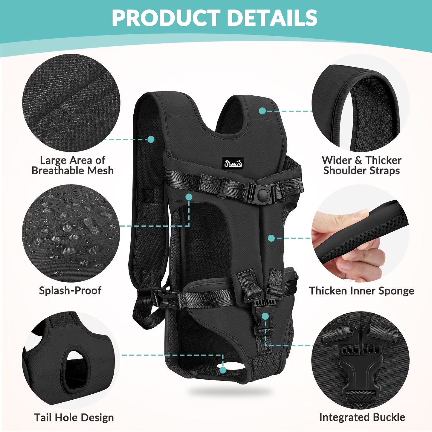 Pet carrier backpack small dogs black lightweight travel adventure