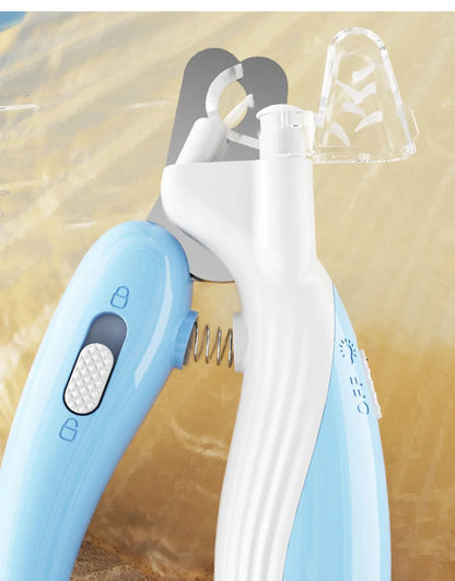 Pet nail clippers LED electric yellow double lamp side view