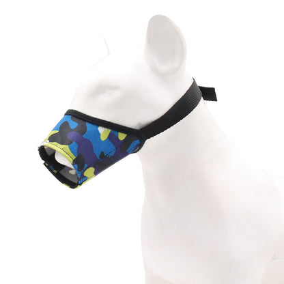 Dog mouth cover muzzle black size 3 worn by medium dog