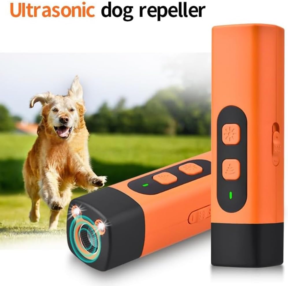 Ultrasonic pet behavior corrector being used on dog training