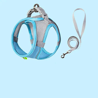 Cat harness and leash escape proof all sizes green gray flat lay
