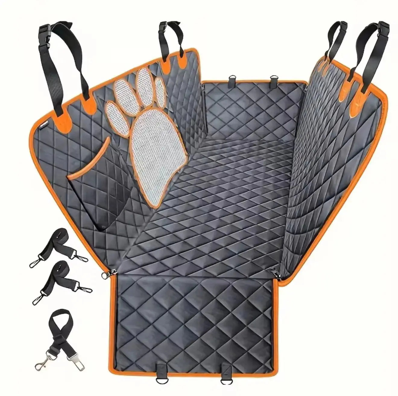 Dog car seat cover hammock waterproof large dog sitting inside