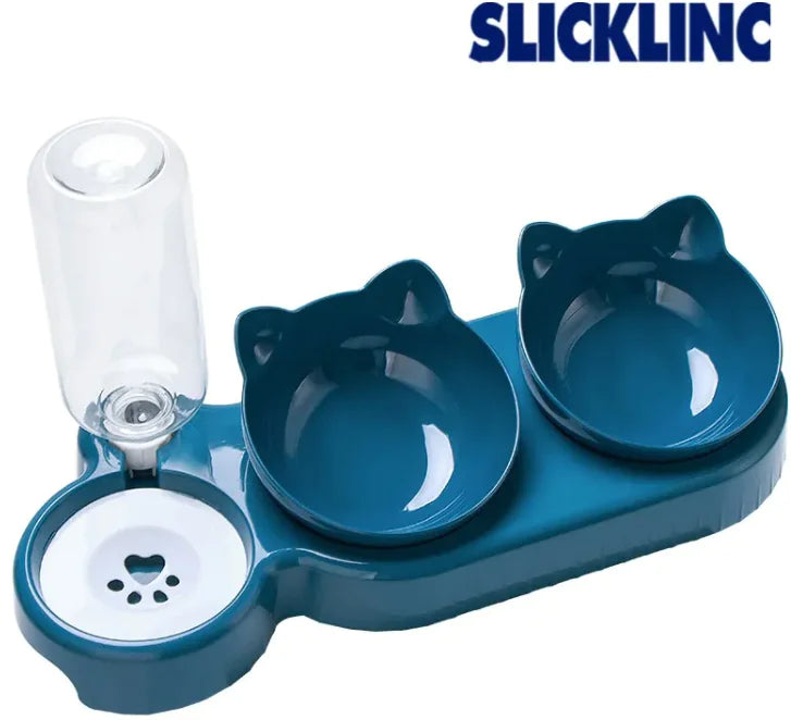 3-in-1 Tilted Cat Bowl Set