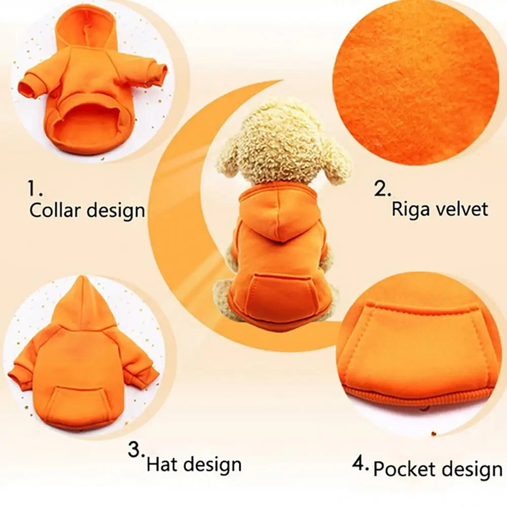 Dog Hoodie for Small & Medium Dogs – Warm Fleece Pullover Sweatshirt