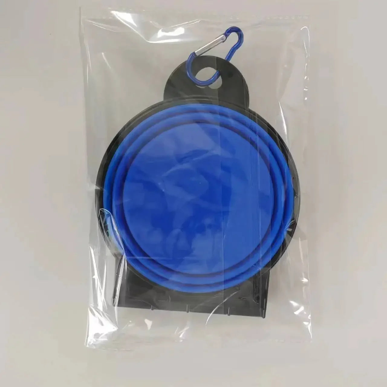 Foldable dual bowl portable dog cat slow food blue detail