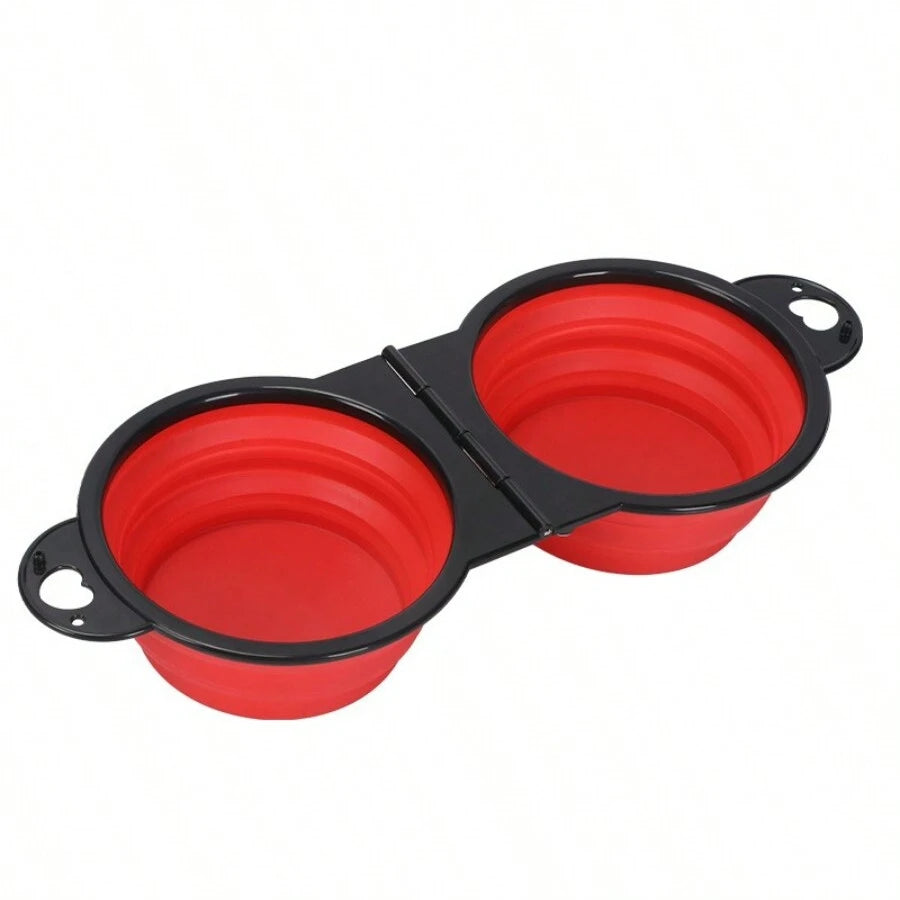 Foldable dual bowl portable dog cat all colors flat lay