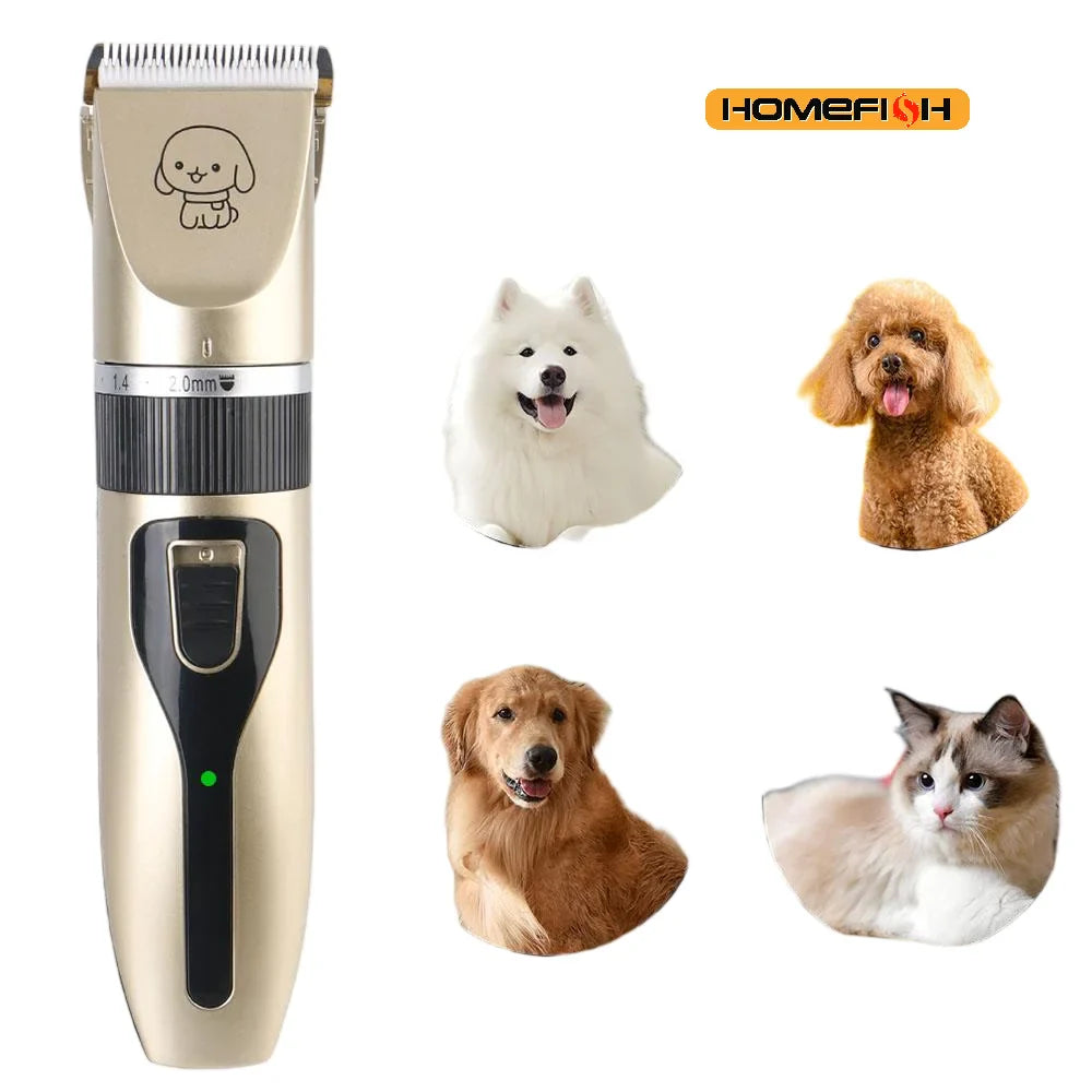 Pet hair clipper grooming trimmer full set accessories laid out